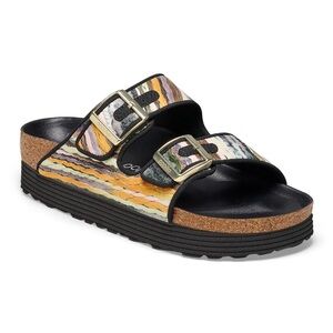 BIRKENSTOCK PAPILLIO Arizona Multi Yellow Textile Sandals 40 / 9 Narrow NEW